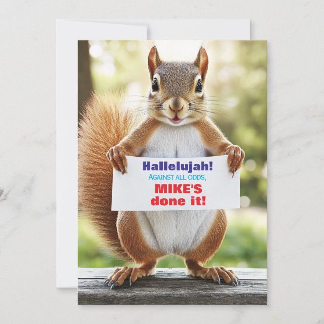 Convites 🎓Cheeky Squirrel Graduation Announcement (Frente)