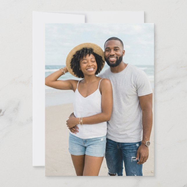 Convites Cheerful Blue Beach Photo (Frente)