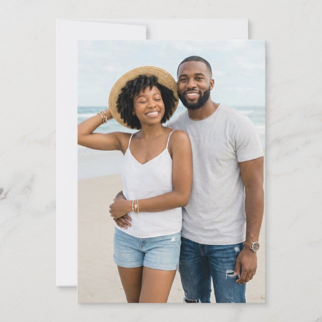 Convites Cheerful Blue Beach Photo (Frente)
