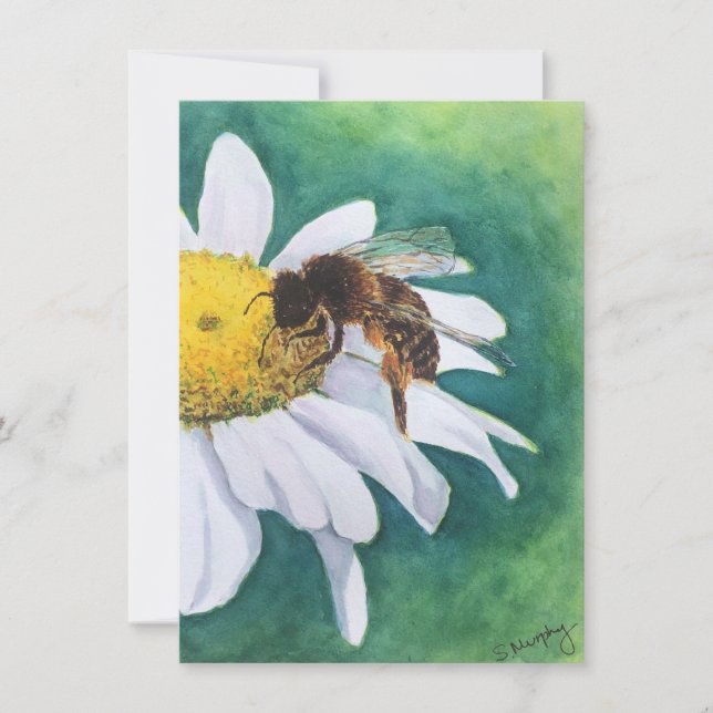 Convites Cheerful daisy and bee blank card (Frente)