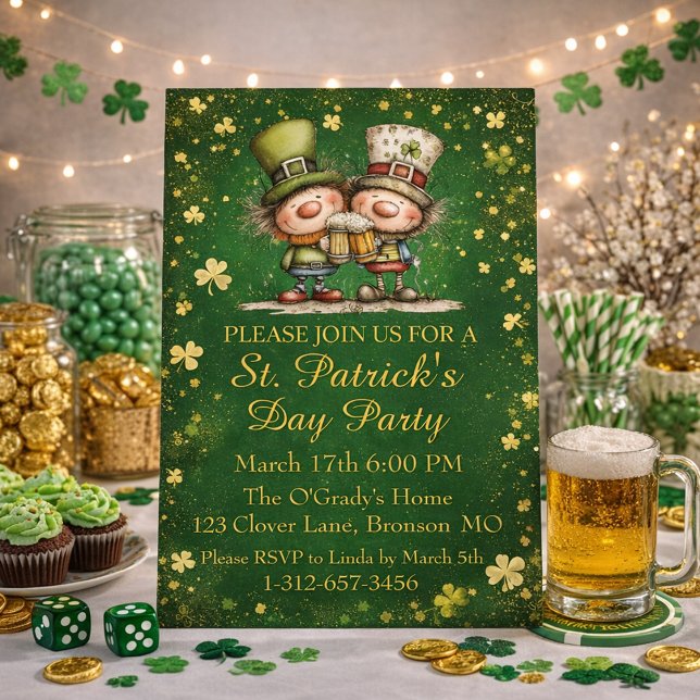Convites Cheerful St. Patrick’s Day Party Invitation  (Criador carregado)