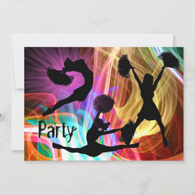 Convites Cheerleaderes em show de laser elétrico (Frente)