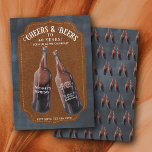 Convites Cheers and Beers 40th Beer Birthday Party<br><div class="desc">A watercolor beer bottle illustration design. A retro look beer themed design perfect for adult birthday parties. An ideal illustration for anyone who loves beer,  brewery themes,  BBQ's,  summer parties and beer alcohol drinks.</div>