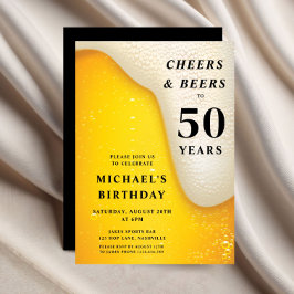 Convites Cheers And Beers 50th Birthday