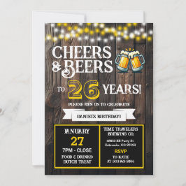 Convites Cheers and Beers to 26 Years Brewery Birthday