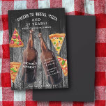 Convites Cheers Beers Pizza 50th Beer Birthday Party<br><div class="desc">A watercolor beer bottle and pizza illustration design. A retro look beer themed design perfect for adult pizza and beer birthday parties. An ideal illustration for anyone who loves beer,  pizza,  brewery themes,  BBQ's,  summer parties and beer alcohol drinks.</div>