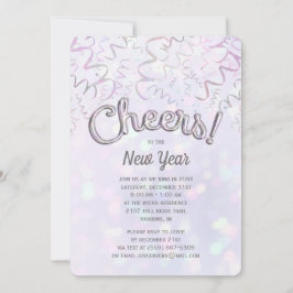 Convites Cheers Iridescent Bokeh Véspera de ano novo