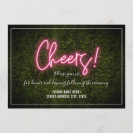 Convites Cheers Neon Boxwood Recepção de casamento