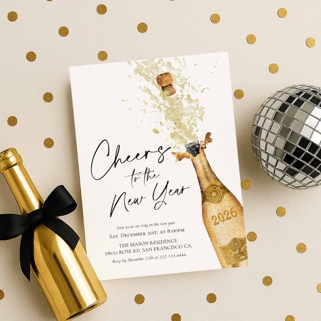 Convites Cheers to the New Year Party Invitation (Cheers to the new year party invitation)