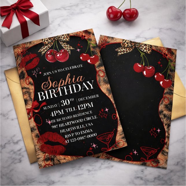 Convites Cheetah print birthday invitation (Criador carregado)