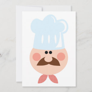 Convites Chef Italiano com Bigode e Chapéu