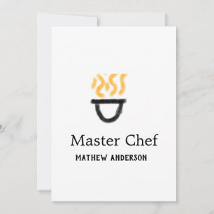 Convites Chef mestre adicionar nome panela preta fumaça de 