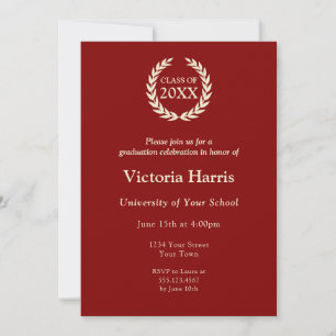 Convites Cheio de Festa de formatura Personalizada Maroon W
