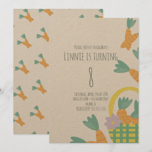 Convites Cheio de Páscoa de Cesta de Carrots Birthday Kraf