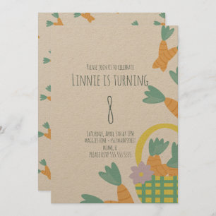 Convites Cheio de páscoa do carrinho de aniversário Kraft