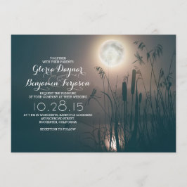 Convites Cheio noite de lua libélula e casamento de grama