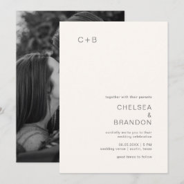 Convites Chelsea Ivory Modern Wedding