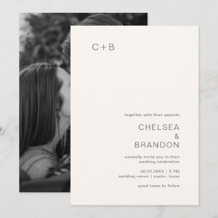 Convites Chelsea Ivory Modern Wedding