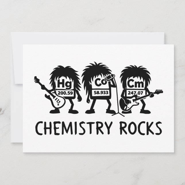 Convites Chemistry Rocks Science Rock Band (Frente)