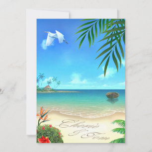 Convites Cherie & Tom Exotic Beach ::personalizado: