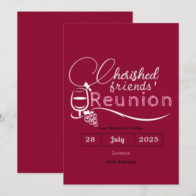 Convites cherished Friends' Reunion Invitations  (Frente/Verso)