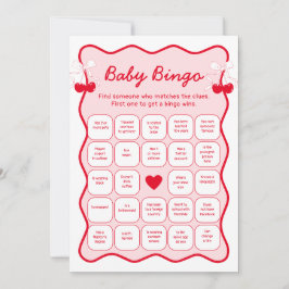 Convites Cherry Baby Shower Find the Guest Bingo Game Card