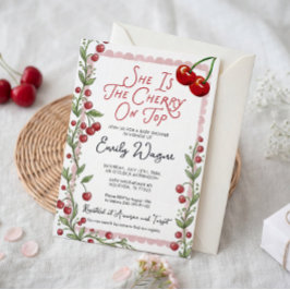 Convites Cherry Baby Shower Invitation