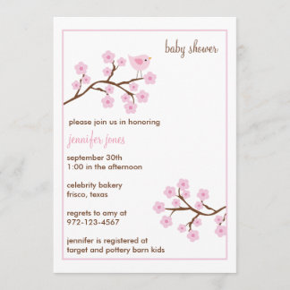 Convites Cherry Blossom Baby Shower