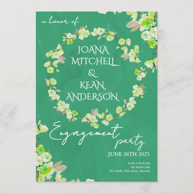 Convites Cherry Blossom Engagement Party Invitation (Frente)