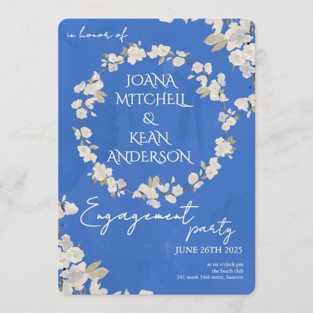 Convites Cherry Blossom Engagement Party Invitation (Frente)