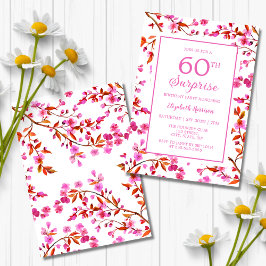Convites Cherry Blossom Floral Surpresa Rosa Pink Aniversár