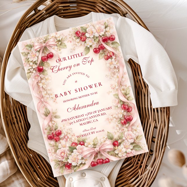 Convites Cherry Blossom Garden Baby Shower (Criador carregado)