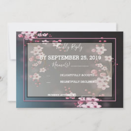 Convites Cherry Blossom Geométrico RSVP