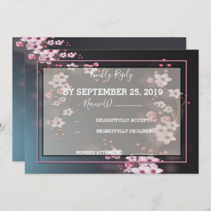 Convites Cherry Blossom Geométrico RSVP