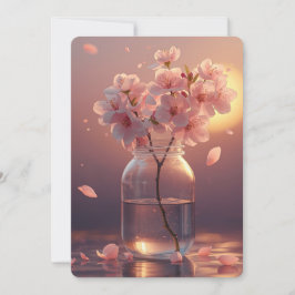 Convites Cherry Blossom Postcard - Elegant Hand-Drawn Sakur