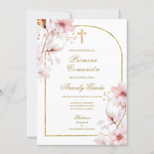 Convites Cherry blossom primera comunhão