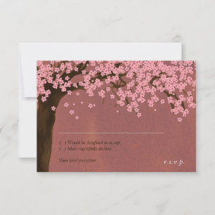 Convites Cherry Blossom / Sakura Watercolor (Dusk) RSVP