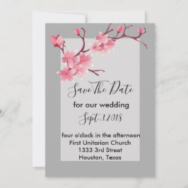 Convites Cherry Blossom salva a data