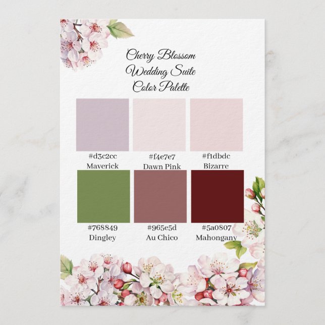 Convites Cherry Blossom Spring Color Palette  (Frente)