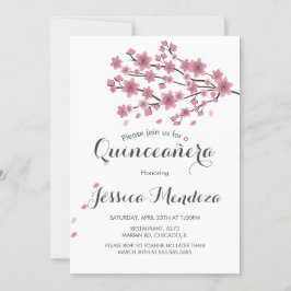 Convites Cherry Blossom Tree Quinceañera Sweet 16