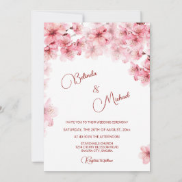 Convites  Cherry Blossom White  Wedding