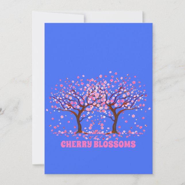 Convites Cherry Blossomo Pink Neve Globo (Frente)
