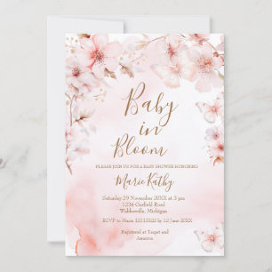 Convites Cherry Blossoms Baby in Bloom Invitation