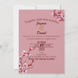Convites Cherry Blossoms Pastel Pink  Invitation