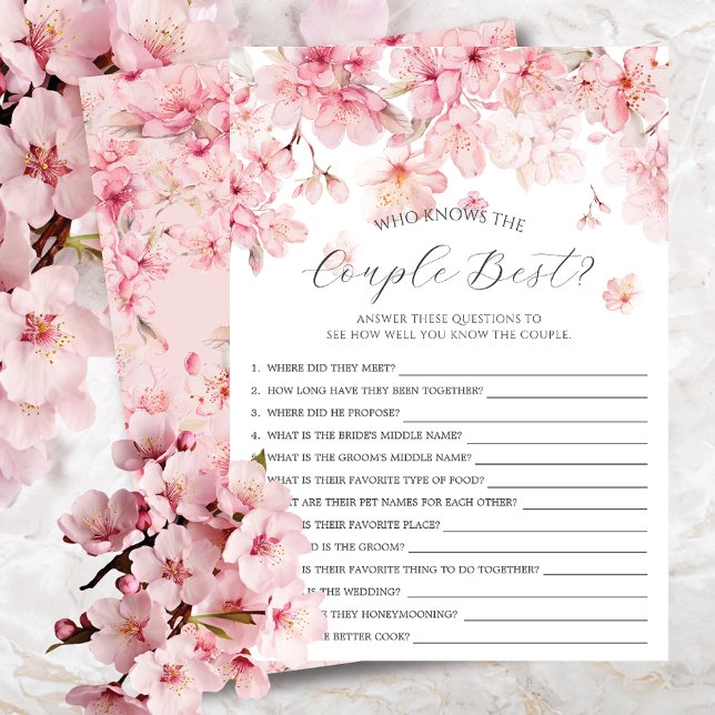 Convites Cherry Blossoms que conhece o melhor jogo do Casal (Criador carregado)