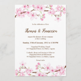 Convites Cherry Blossoms Watercolor Invitation