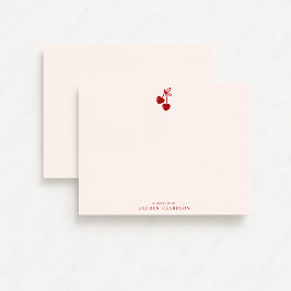 Convites Cherry Bow Valentine’s Day Note Card