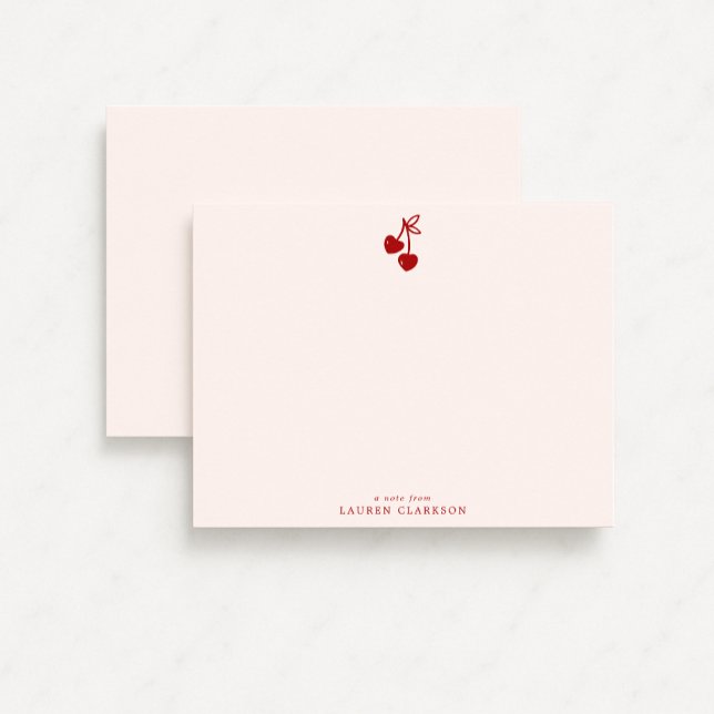 Convites Cherry Bow Valentine’s Day Note Card (Criador carregado)