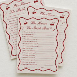 Convites Cherry Bridal Shower Who Knows Bride Best Card