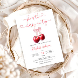 Convites Cherry Coquette no Chá de fraldas superior do Arco